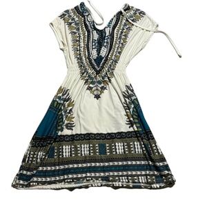 Boho Short‎ Sleeve Summer Mini Dress Size Small